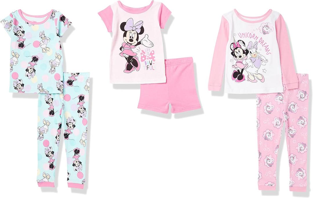 Disney unisex-child 6-piece Snug-fit Cotton Pajama Set, Soft & Cute for Kids (18 Months, Unicorn Dreams)
