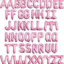 52 PCS 16" Foil Pink Letter Balloons 2 Sets of A-Z, Mylar Aluminum Hanging Alphabet for Girls Graduation New Year eve Birthday Party Valentine's day Decorations (2 sets of A-Z (52 pcs), Pink)
