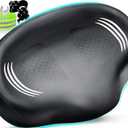 Oversized Bike Seat, Bicycle Seat for Women Men Extra Comfort Wide, Comfortable Universal Fit for Peloton Bikes, Exercise Stationary Mountain Bike Seats Cushion (Noseless Black)