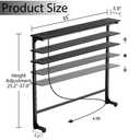 Keelian 78 inch Behind Couch Table with Outlets Adjustable Sofa Table Black