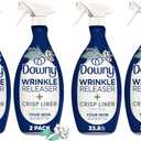 Downy Wrinkle Releaser Spray, All In One Formula, Removes Wrinkles, Static and Odor Eliminator, Crisp Linen Scent, 33.8 Fl Oz, (Pack of 4)