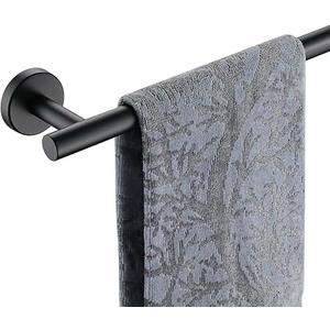 JQK Black Towel Bar, 27 Inch 304 Stainless Steel Thicken 0.8mm Towel Rack Bathroom, Towel Holder Matte Black Wall Mount, Useable Length 24 Inch, TB110L24-PB