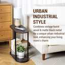 MyGift 21 Inch Tall Brown Wood Oval Side Table, 2 Tier Living Room Sofa End or Side Table with Bottom Storage