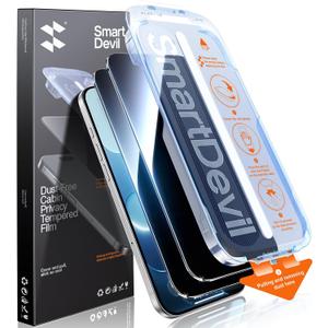 SMARTDEVIL 2 Pack Privacy Screen Protector for iPhone Air, 28 Anti-Spy 9H Tempered Glass, Impact & Scratch Resistant, Auto Dust & Bubble-Free Install Frame, Easy to Install, Case-Friendly