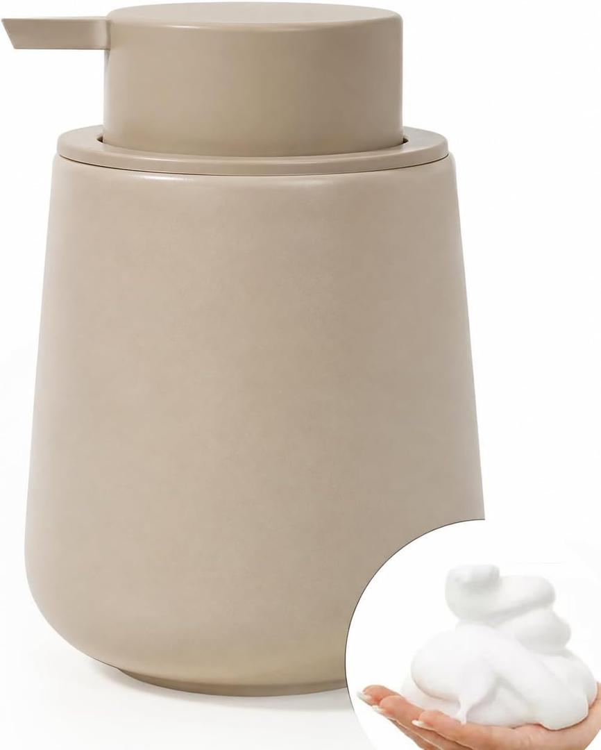 BosilunLife Ceramic Soap Dispenser 11Oz Refillable Foam Hand Lead-Free