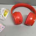 MIDOLA Kids Headphones Bluetooth 5.3 Wireless 60H Play Time Volume Limit 85/110dB Over Ear Foldable Protection Headset/Wired AUX Cord Mic for Children Boy Girl Travel School Phone Pad Tablet Red