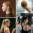 Nylon Brown Hair Ties - No Damage,Strong Soft Cotton Hair Bands Accessories for Thick Hair 100PCS Ponytail Holders for Women Girls