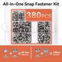 GRENTOOL Snap Fastener Tool Kit, Button Snap Kit with 100 Sets 15mm Boat Cover Snaps, Heavy Duty for Fabric, Leather, RV, Boat, Canvas, Sewing, DIY Crafts