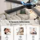 OJX Ceiling Fans with Lights, 52 inch Ceiling fan with Light and Remote/APP Control, 3CCT, Quiet DC Reversible, Dimmable, Modern Ceiling Fan for Bedroom, Living Room, Kitchen, Indoor/Outdoor Use