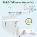 10x20 Pop Up Canopy Tent with 6 Sidewalls, One-Push Center Lock, White