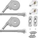 2Pack 105 Degree Soft Closing Support Rod Hinges,Pull Down Bracket Hinge,Toy Box Hinges Soft Close, Designed for Downward Opening lid Door,Cabinet Doors and Storage Box,Toy Box Support (Gray-2pcs)