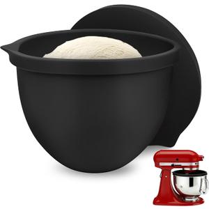 SelfTek Silicone Bowl Liners for 5 Qt KitchenAid Mixers - Accessories and Attachments for Cooking and Baking, Heat-Resistant & Easy to Clean, Protects Mixing BowlBlack