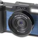 Minolta 30MP Digital Camera 2.7K Ultra HD Video, 3-inch 180 LCD Screen, Face Detection, Anti-Shake, 9 Scene Modes, Photo Burst, Panorama, CMOS Sensor, 32GB Card (Blue)