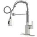APPASO Square Kitchen Faucets with Pull Down Sprayer, 3 Modes SUS304 Stainless Steel Faucet for Kitchen Sink, Single Handle Kitchen Sink Faucet, Brushed Nickel (Silver)