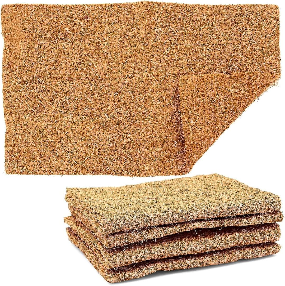 Farmlyn Creek 4-Pack Coco Fiber Substrate Mats for Small Pets, Natural Coir (12x20 in)