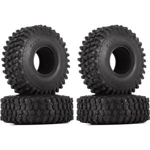INJORA 1.9 Crawler Tires 120mm Rubber All Terrain Wheel Tires for 1/10 RC Rock Crawler Car FCX10 TRX4 Axial SCX10 Redcat Gen8