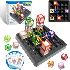 Laser Maze Reasoning Game - STEM Logic Toys for Ages 8+ Kid, 60+ Challenges Puzzle Games, Great 8-13 Years Old Children Gift for Christmas/Easter/Children's Day to Develop Knowledge of Space & Optics