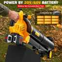 Leaf Blower Vacuum Mulcher Compatible for Dewalt 20V 60V Battery(No Battery