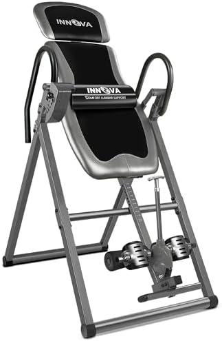 Innova Health and Fitness Inversion Table with Adjustable Headrest, Reversible Ankle Holders, and 300 lb Weight Capacity