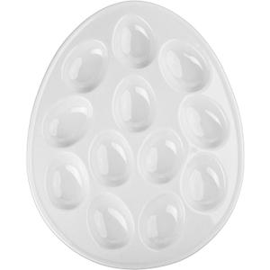 BIA Cordon Bleu 11" Oval Egg Plate, White, Pack of 4