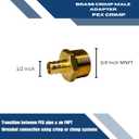 XFITTING 1/2 inch Pex x 3/4 inch Male NPT Adapter, 24-4-4=10X, 10 Pieces
