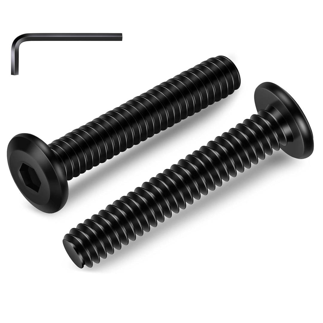 MewuDecor 1/4-20 x 3 Flat Head Socket Head Screw Furniture Bolts Countersunk Connector Screws, Stainless Steel 18-8 (304), Black Oxide, Fully Threaded, 10 PCS