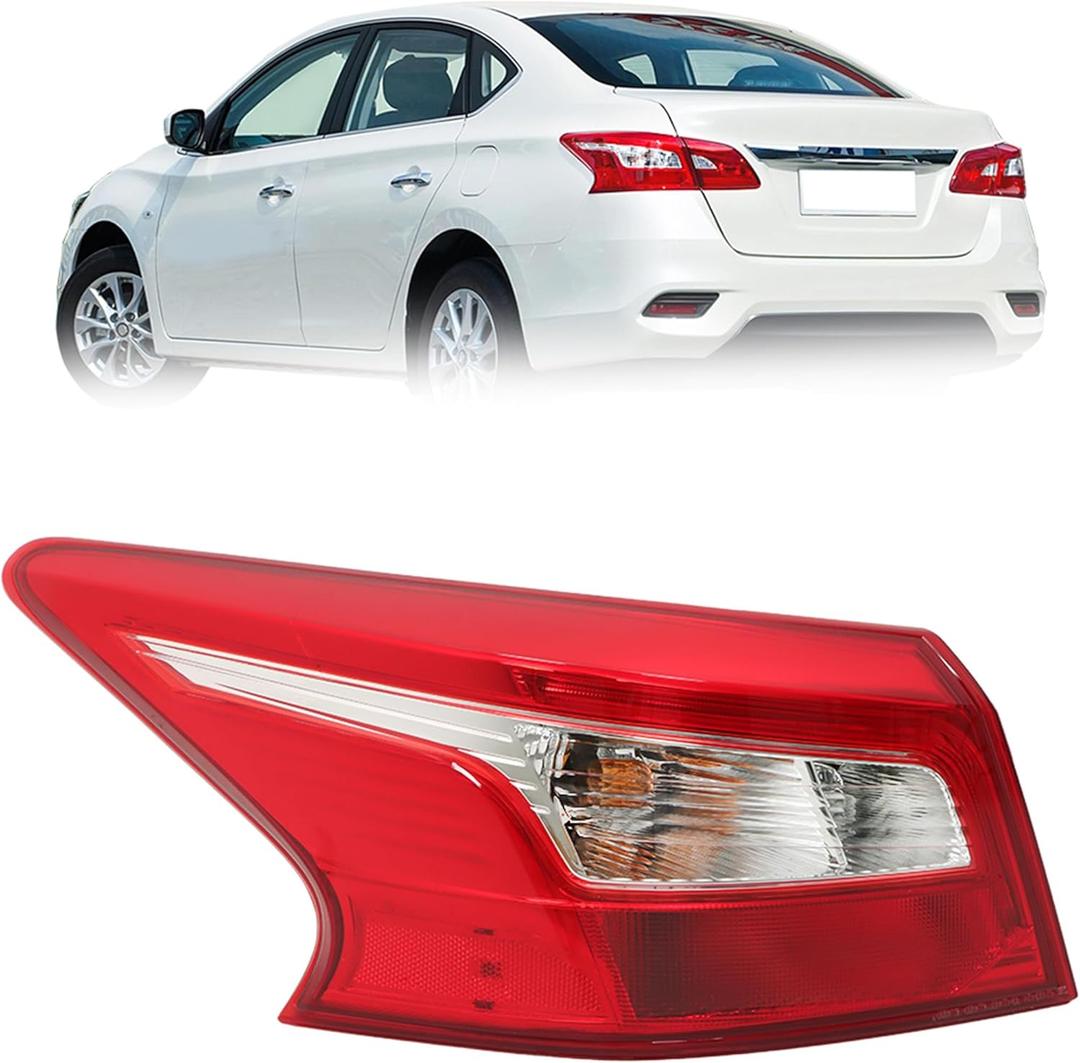 LH Driver Side Outer Tail Light Replacement for Nissan Sentra 2016-2018 Tail Lamp NI2804108 265553YU0A