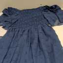 Girls Dress Summer Puffy Sleeve Embroidery A Line Chiffon Double Layer Smocked Shirred Kids Party Dresses, Size 14-15 Y