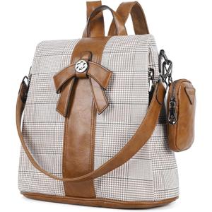 ZOCAI Backpack Purse for Women Fashion Backpack Purses PU Leather Daypacks Anti-Theft Shoulder Bag Satchel Purse (2-brown)