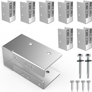 Concealed Joist Hanger(8 PCS),2"x4" Galvanizing Steel Outdoor Concealed-Flange Joist Bracket with Screws, Concealed-Flange Hanger Bracket for 2"x4" Beam,Swing, Fence,Handrail