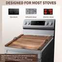 Gas Stove Top Cover with Handles, Wooden Noodle Board for Electric Gas Stovetop, 30 x 22 Inches, Brown