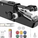 Handheld Sewing Machine, Portable & Cordless Mini Sewing Machine for Beginners - Electric Fast Stitching, DIY Fabric Clothes Repair Kit, Home Travel Mending Machine with Accessories (Black)