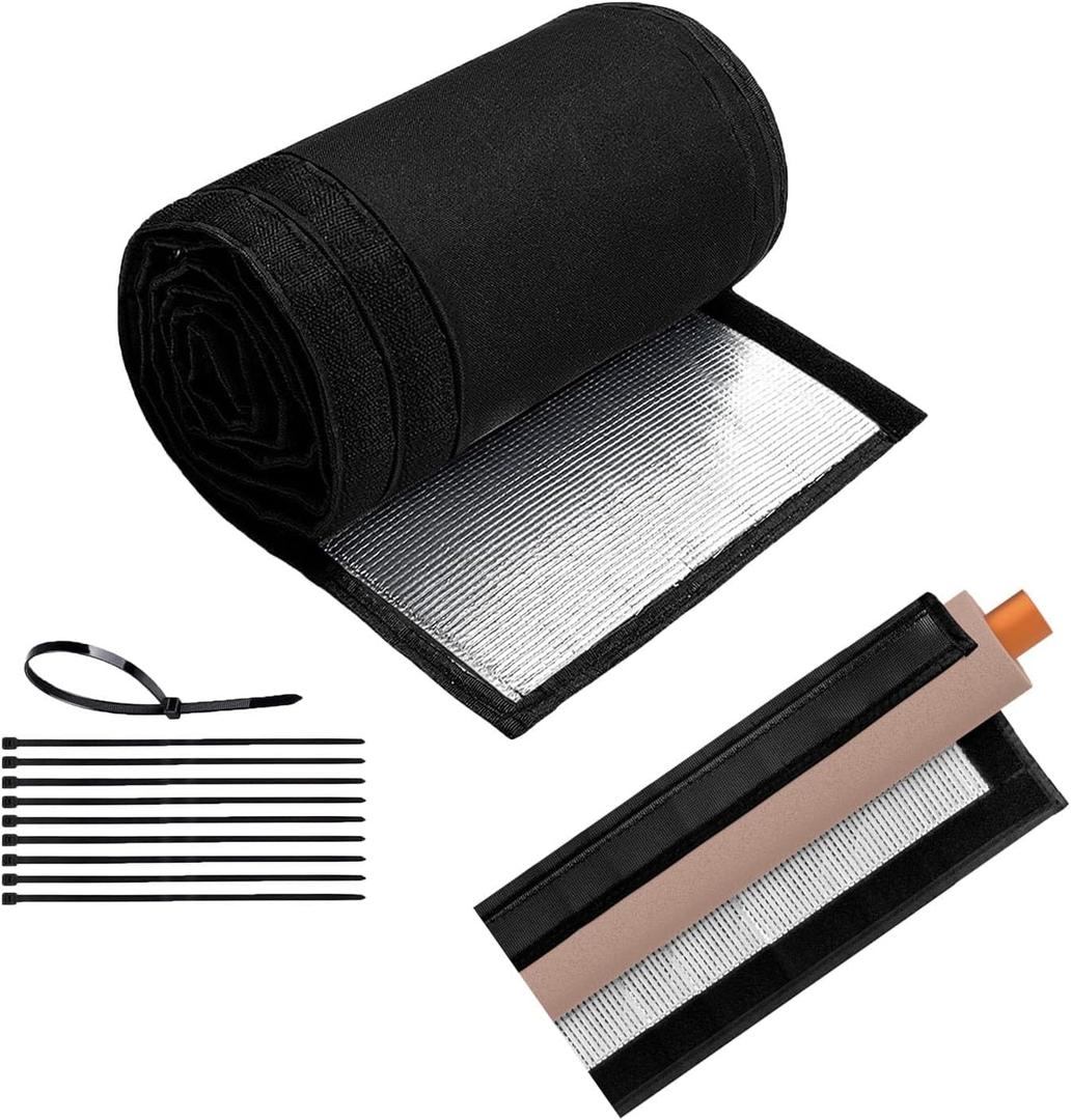 3 Layers HVAC Copper Pipe Insulation Cover, 72x10.2 Inch 600D Oxford AC Pipe Insulation Covers for Outside,Flexible Copper Line Insulation Sleeve for Central Air Conditioning Mini Splits