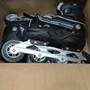 Inline Skates for Adults Men Women, Adjustable Aggressive Durable Roller Blades with Giant Wheels, High Performance Skates for Male Female Black Size 10 11 12