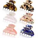 WILLBOND  2Pieces Medium Hair Claw Clips for Thin Hair 2.6 Inch Tortoise Shell Clip Banana Jaw Hairpin French Style Barrettes Head Accessories for Women Girls(Stylish Patterns)