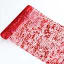 2 x Snowkingdom Red Sparkly Table Runner Sequin Glitter Metallic Foil Mesh Runner 11 Inch x 100 Feet Romantic Wedding Reception Anniversary Birthday Party Bridal Shower Mother's Day Table Decoration