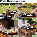 Smiry Rectangle Picnic Table Cloth, Waterproof Elastic Fitted Tablecloths for 4 Foot Tables, Washable Polyester Table Cover for Camping, Indoor and Outdoor (Black, 36"x48")