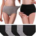 UMMISS Womens Underwear,Cotton High Waist Underwear for Women Full Coverage Soft Comfortable Briefs Panty Multipack (XXXL)
