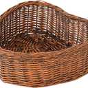 Kate Newborn Photography Props Brown Heart Shaped Rattan Basket Handcrafted Baby Doll Basket Set for Baby Photography Photoshoot