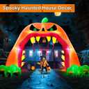 TURNMEON 13 FT Long 10 FT Tall Giant Halloween Inflatables Pumpkin Archway Halloween Blow Up Outdoor Decorations Scary Jack-O-Lantern Tear Open Mouth Build-in LED Lights Yard Lawn Party Arch