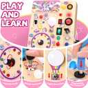 Grarain Busy Board for Toddlers - Montessori Educational Toy for 1-3 Year Old Boys & Girls | Travel-Friendly Sensory Learning Activity | Ideal for Kids with Autism(Unicorn Busy Board)