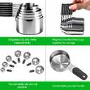 Magnetic Handles 7 Piece Stainless Steel Measuring Cups, Black, Kitchen Gadgets for Measure Liquid and Dry Ingredients, Cooking & Baking