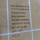 EASYWORC Frameless Pivot Shower Door 24"-26" W x 72" H, Swing Shower Glass Doors with Nano Explosion-Proof Film Tempered Glass 1/4"(6mm) Reversible Installtion, Brushed Nickel Finish