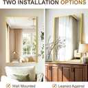 Rectangular Bathroom Mirror, 36"x24" Gold Metal Framed Vanity Mirror