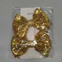 KISZU Large 5 Inch Glitter Hair Bows Clips, Sparkling Sequin Big Bow HairPins for Baby Girls Children Teens and Women (Gold)