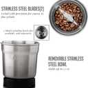 OVENTE Electric Coffee Grinder, 200W Powerful Coffee Bean & Spice Grinder with 2.1 Oz Removable Grinding Bowl, Stainless Steel Blade, Push Power Button, Transparent Lid & Anti-Skid Feet, Silver CG620S