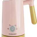 Starument Electric Automatic Milk Frother/ Foamer & Heater for Coffee, Latte, Cappuccino, Other Creamy Drinks - 4 Settings for Cold/ Airy Milk/ Dense Foam & Warm Milk - Easy to Use (Pink)