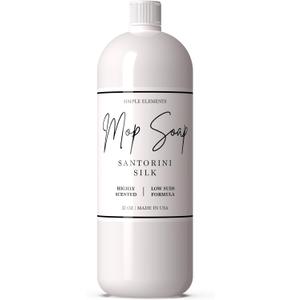 Mop Soap Highly Scented Fragrance, Long Lasting Luxury Floor Cleaner for Hardwood, Tile, Laminate & Stone, Low Suds No Residue Formula, All Mop Types, Made in USA, 32oz Santorini Silk Fragrance
