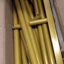 Metal Arch Backdrop Stand and Cover Set, 7.2FT White Reusable Spandex Fitted Backdrop Cover and Gold Wedding Arch Frame for Baby Shower, Birthday, Parties Decoration.