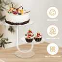 CECOLIC 2 Tier Clear Cake Stand Acrylic Cupcake Display Holder Dessert Pastry Tower for Weddings, Birthdays, Anniversaries, Baby Showers, Afternoon Tea Parties Dcor (10 Inches)